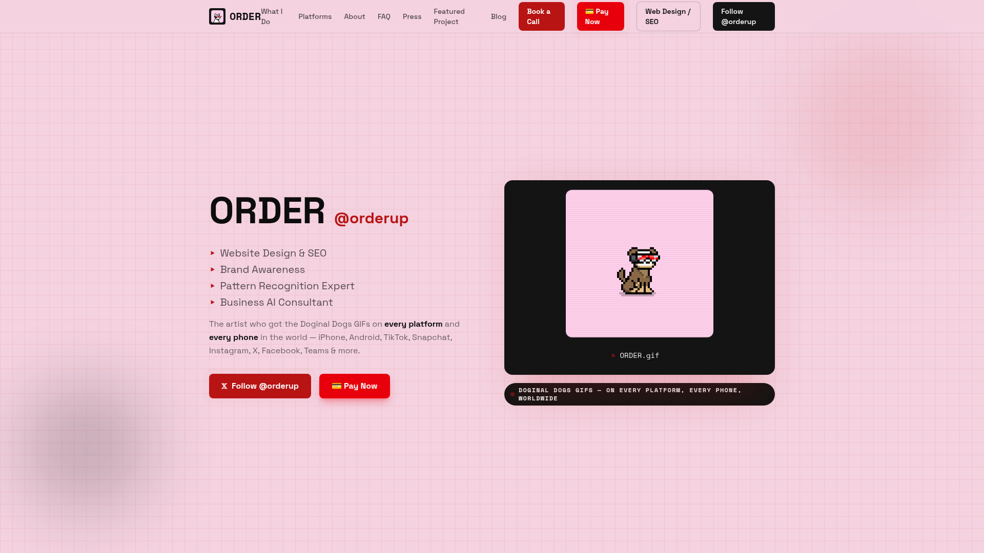 Screenshot of Order Art